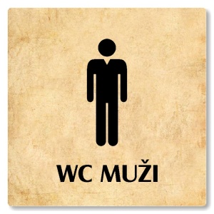 WC muži, 100x100mm, pergamen, Nevada